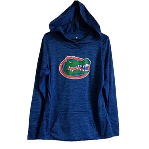 Florida Gators Fanatics Blue Heathered Pullover Hoodie Size Large Football EUC